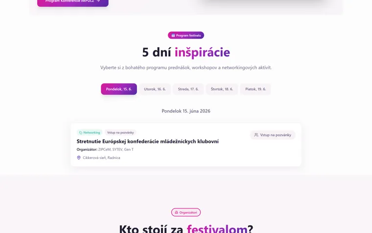Služby — náhľad webu