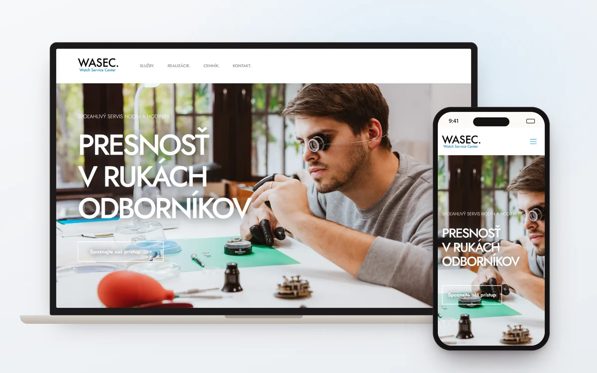 Web WASEC. na notebooku a mobile