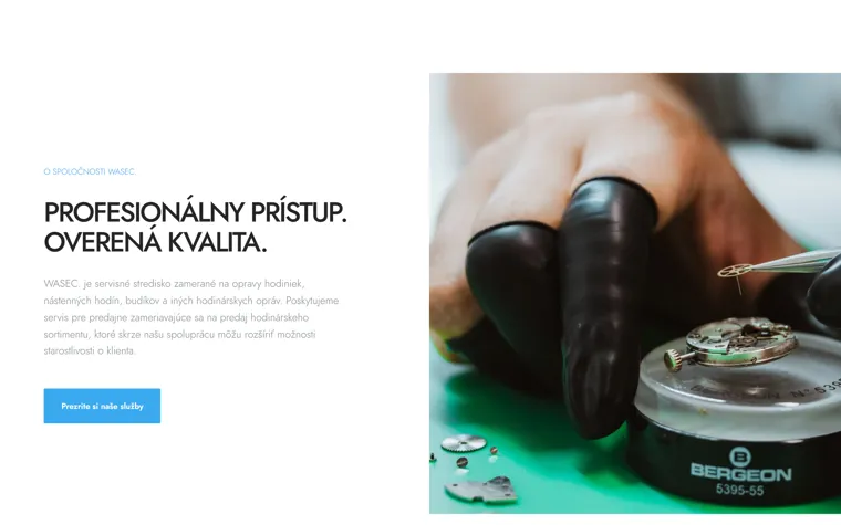 Sekcia O spoločnosti na webe WASEC.