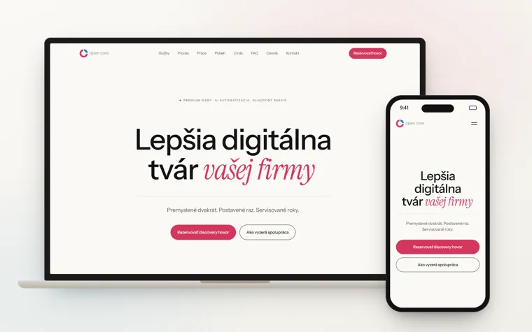 Web OpenCore na Umbracu na notebooku a mobile