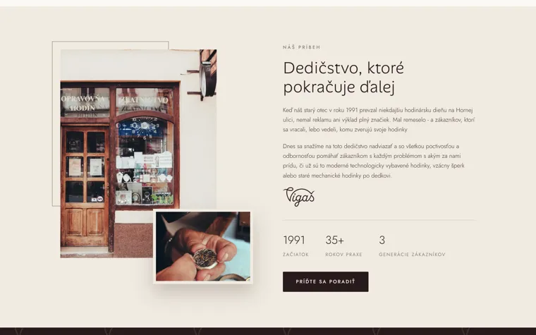 Služby — web s vlastným príbehom